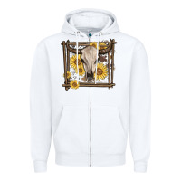 White western bull skull Zipper Hoodie - MaliasSmallBusiness