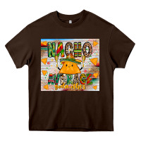 Chocolate Brown Nacho Average God mother Heavy Core Tee - CowhideDigitalArt
