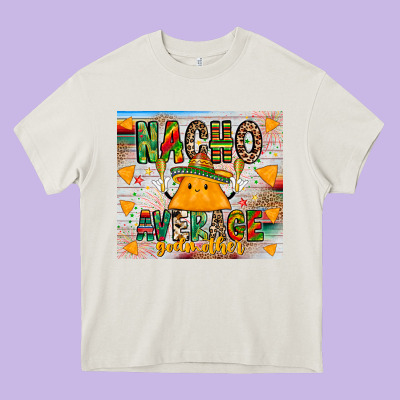 Nacho Average God Mother Heavy Core Tee Designed By Cowhidedigitalart