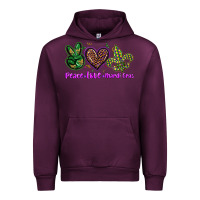 Mauve Wine peace love mardi gras Urban Hoodie - BarkalooDesign