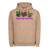 Pigment Burro peace love mardi gras Urban Hoodie - BarkalooDesign