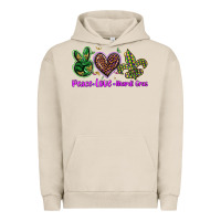 Pigment French Oak peace love mardi gras Urban Hoodie - BarkalooDesign