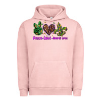 Pigment Salmon peace love mardi gras Urban Hoodie - BarkalooDesign