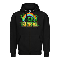 Black lucky charm Zipper Hoodie - MaliasSmallBusiness