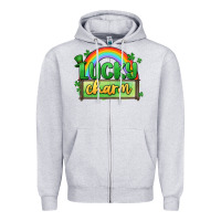 Heather Grey lucky charm Zipper Hoodie - MaliasSmallBusiness