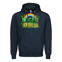 Navy lucky charm Zipper Hoodie - MaliasSmallBusiness
