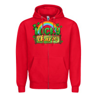 Red lucky charm Zipper Hoodie - MaliasSmallBusiness