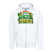 White lucky charm Zipper Hoodie - MaliasSmallBusiness