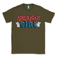 Army Green american girl Classic Tee - MaliasSmallBusiness