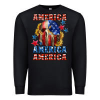 Black America skeleton 4th of july Premium Sweatshirt - CowGirlArtShop