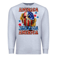 Heather Grey America skeleton 4th of july Premium Sweatshirt - CowGirlArtShop