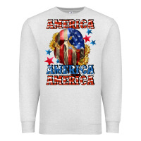 Oatmeal Heather America skeleton 4th of july Premium Sweatshirt - CowGirlArtShop