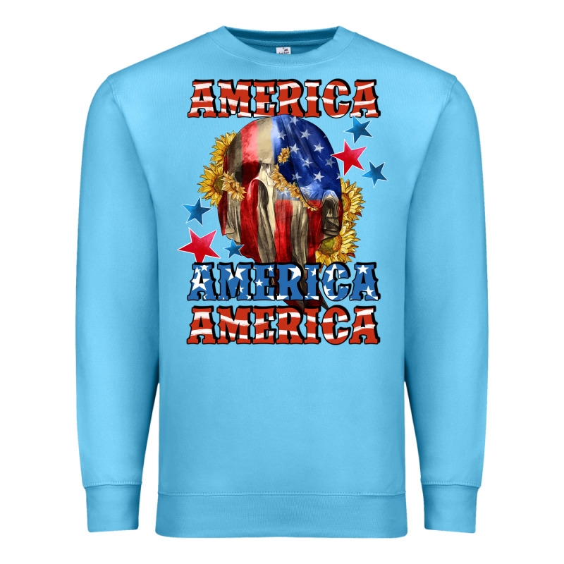 America Skeleton 4th Of July Premium Sweatshirt by CowGirlArtShop | Teevron
