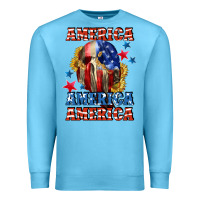 Ocean Blue America skeleton 4th of july Premium Sweatshirt - CowGirlArtShop
