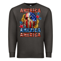 Smoke America skeleton 4th of july Premium Sweatshirt - CowGirlArtShop