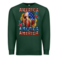Sports Green America skeleton 4th of july Premium Sweatshirt - CowGirlArtShop