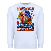 White America skeleton 4th of july Premium Sweatshirt - CowGirlArtShop