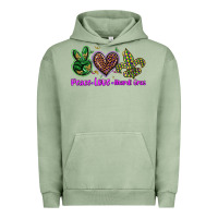 Pigment Oil Green peace love mardi gras Urban Hoodie - BarkalooDesign
