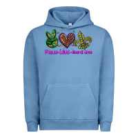 Pigment Pebble Blue peace love mardi gras Urban Hoodie - BarkalooDesign