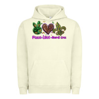 Pigment Pistachio peace love mardi gras Urban Hoodie - BarkalooDesign