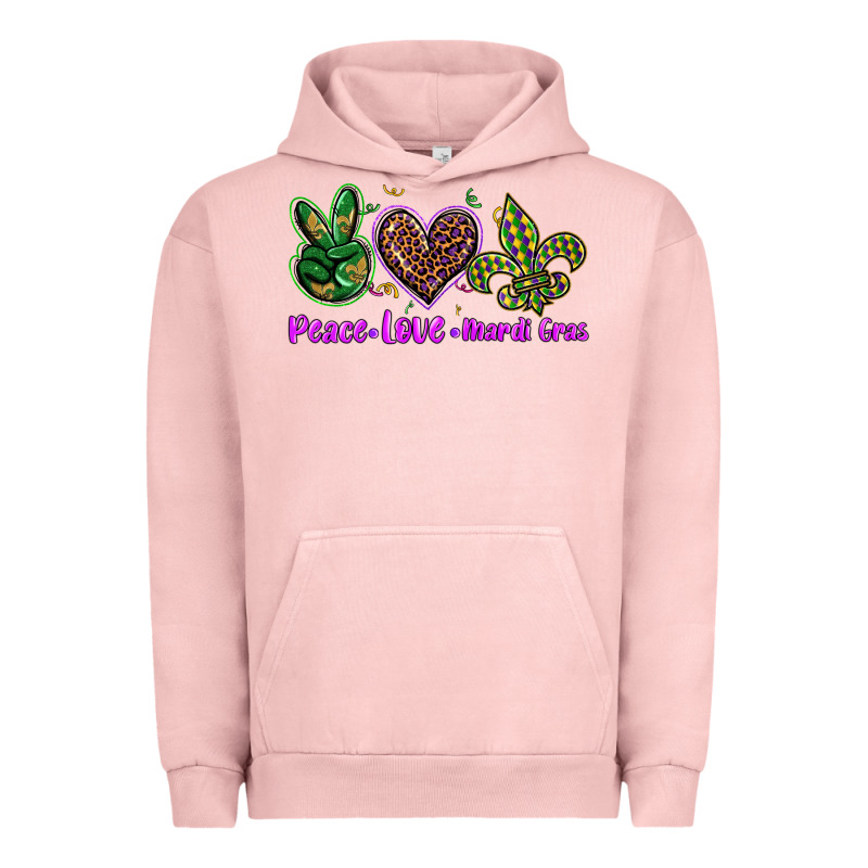 Peace Love Mardi Gras Urban Hoodie by BarkalooDesign | Teevron
