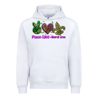 White peace love mardi gras Urban Hoodie - BarkalooDesign