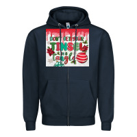 Navy don't get your tinsel in a tangle Zipper Hoodie - MaliasSmallBusiness