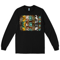 Black western handdrawn patterns brushstrokes Long Sleeve Tee - BarkalooDesign
