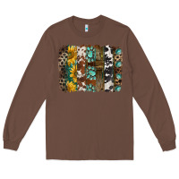 Chestnut western handdrawn patterns brushstrokes Long Sleeve Tee - BarkalooDesign