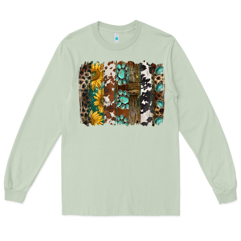 Western Handdrawn Patterns Brushstrokes Long Sleeve Tee by BarkalooDesign | Teevron