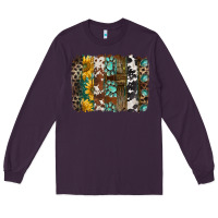 Plum western handdrawn patterns brushstrokes Long Sleeve Tee - BarkalooDesign