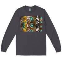 Smoke western handdrawn patterns brushstrokes Long Sleeve Tee - BarkalooDesign
