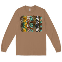 Toasted Coconut western handdrawn patterns brushstrokes Long Sleeve Tee - BarkalooDesign
