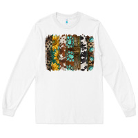 White western handdrawn patterns brushstrokes Long Sleeve Tee - BarkalooDesign