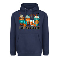 Navy tis' the season basketball coffee cups Heavyweight Hoodie - Zillion Design Studio