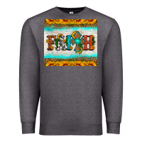 Charcoal Heather faith cross and sunflower tumbler Premium Sweatshirt - HRA Design Shop