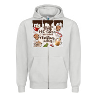 Dove Grey i just want to drink hot cocoa Zipper Hoodie - MaliasSmallBusiness