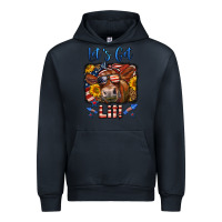 Navy let's get lit 4th of july cow Urban Hoodie - LillyAllenDesigns