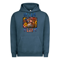 Pigment Midnight Navy let's get lit 4th of july cow Urban Hoodie - LillyAllenDesigns