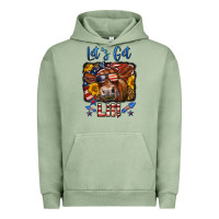 Pigment Oil Green let's get lit 4th of july cow Urban Hoodie - LillyAllenDesigns