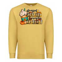 Antique Gold stressed blessed pumpkin obsessed Premium Sweatshirt - CowhideDigitalArt