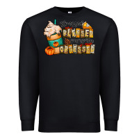 Black stressed blessed pumpkin obsessed Premium Sweatshirt - CowhideDigitalArt