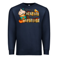 Navy stressed blessed pumpkin obsessed Premium Sweatshirt - CowhideDigitalArt