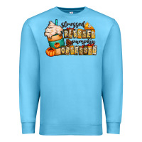 Ocean Blue stressed blessed pumpkin obsessed Premium Sweatshirt - CowhideDigitalArt