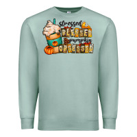 Seafoam stressed blessed pumpkin obsessed Premium Sweatshirt - CowhideDigitalArt