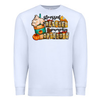 White stressed blessed pumpkin obsessed Premium Sweatshirt - CowhideDigitalArt