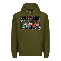 Army Green just a girl who loves christmas Premium Hoodie - AdoDesignShop