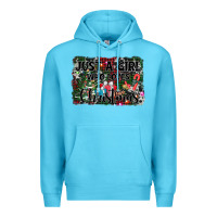 Ocean Blue just a girl who loves christmas Premium Hoodie - AdoDesignShop