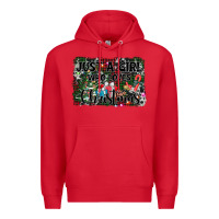 Red just a girl who loves christmas Premium Hoodie - AdoDesignShop