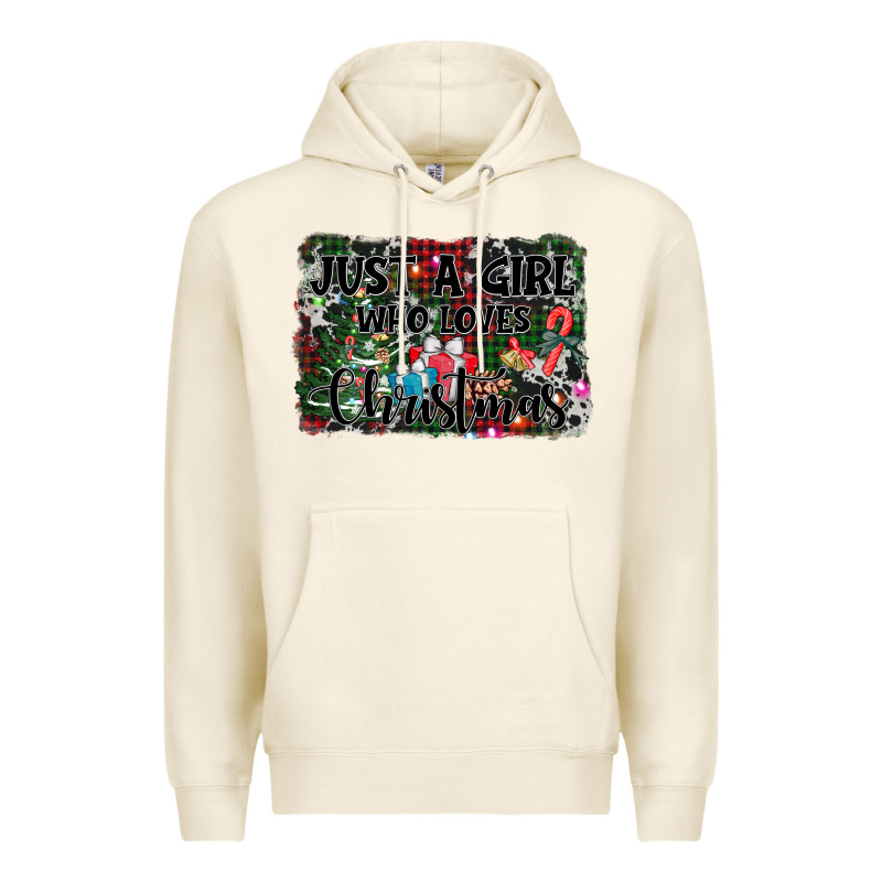Just A Girl Who Loves Christmas Premium Hoodie by AdoDesignShop | Teevron